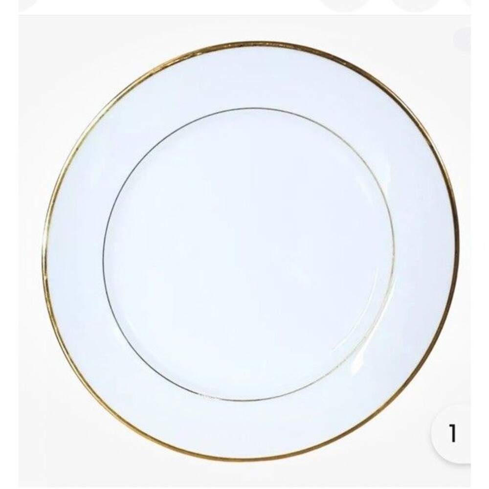 Noritake GUILFORD 5291 White Gold Porcelain 7.5” Salad Plate(s) MINT Set of 4